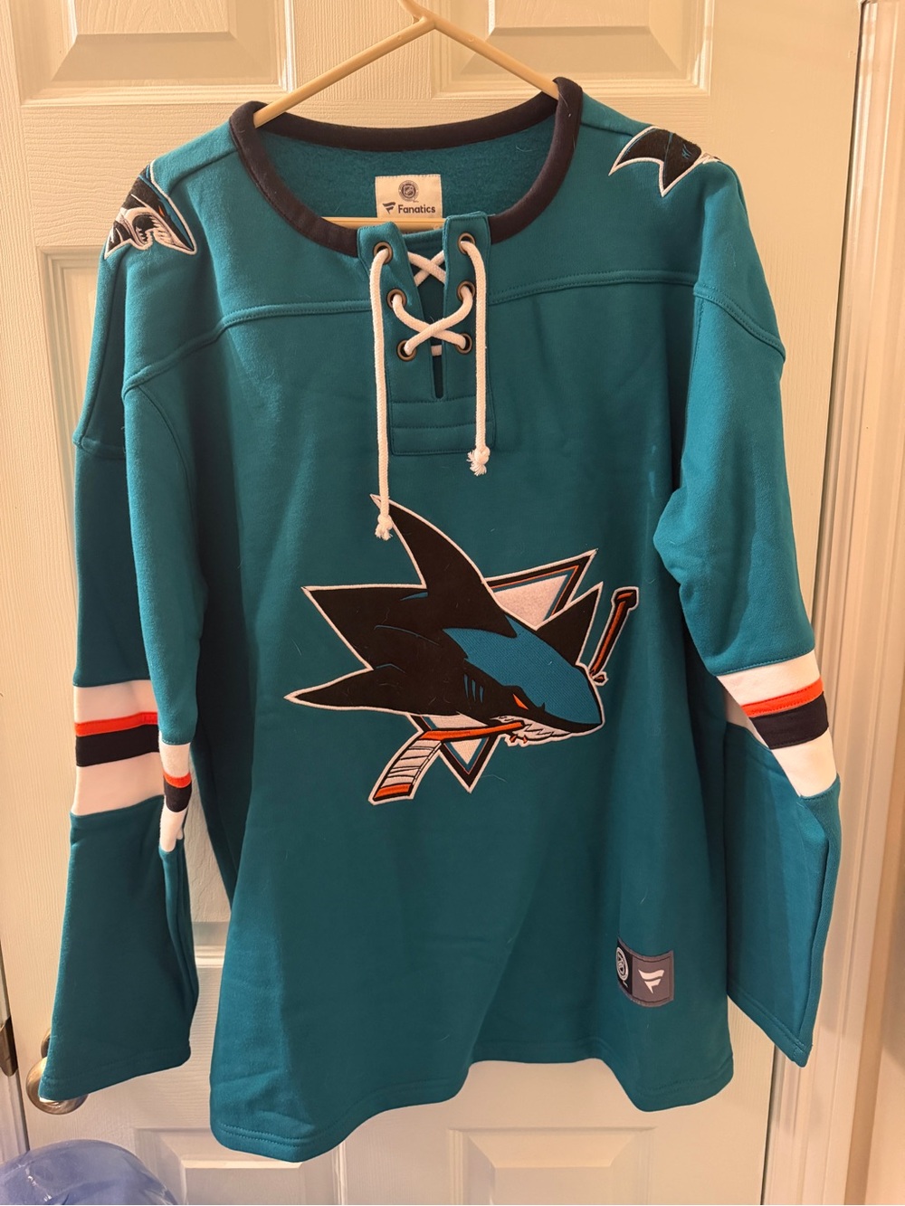 Fanatics Teal Hockey Pullover with White Laces